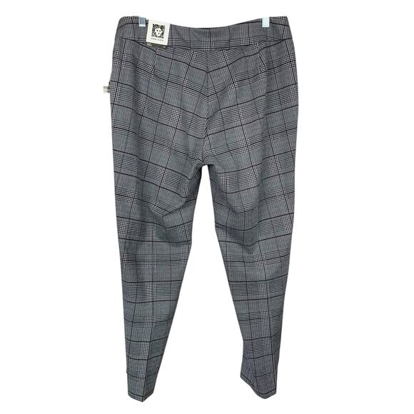 New Anne Klein Pants Slim Ankle Black White Plaid Pull On Stretchy Women's 1X - Picture 4 of 10
